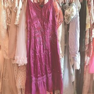 French Connection beaded purple satin dress